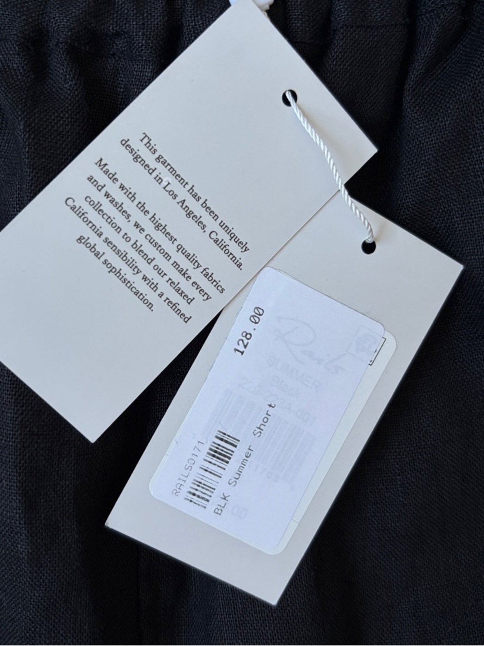 NWT Rails Black Linen Paperbag Women's Shorts Size Medium - Picture 8 of 9